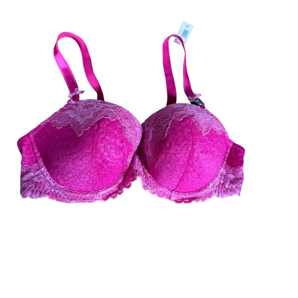Torrid Demi Bra Deep Rose Pink Floral Lace Underwire Padded 38C NWT